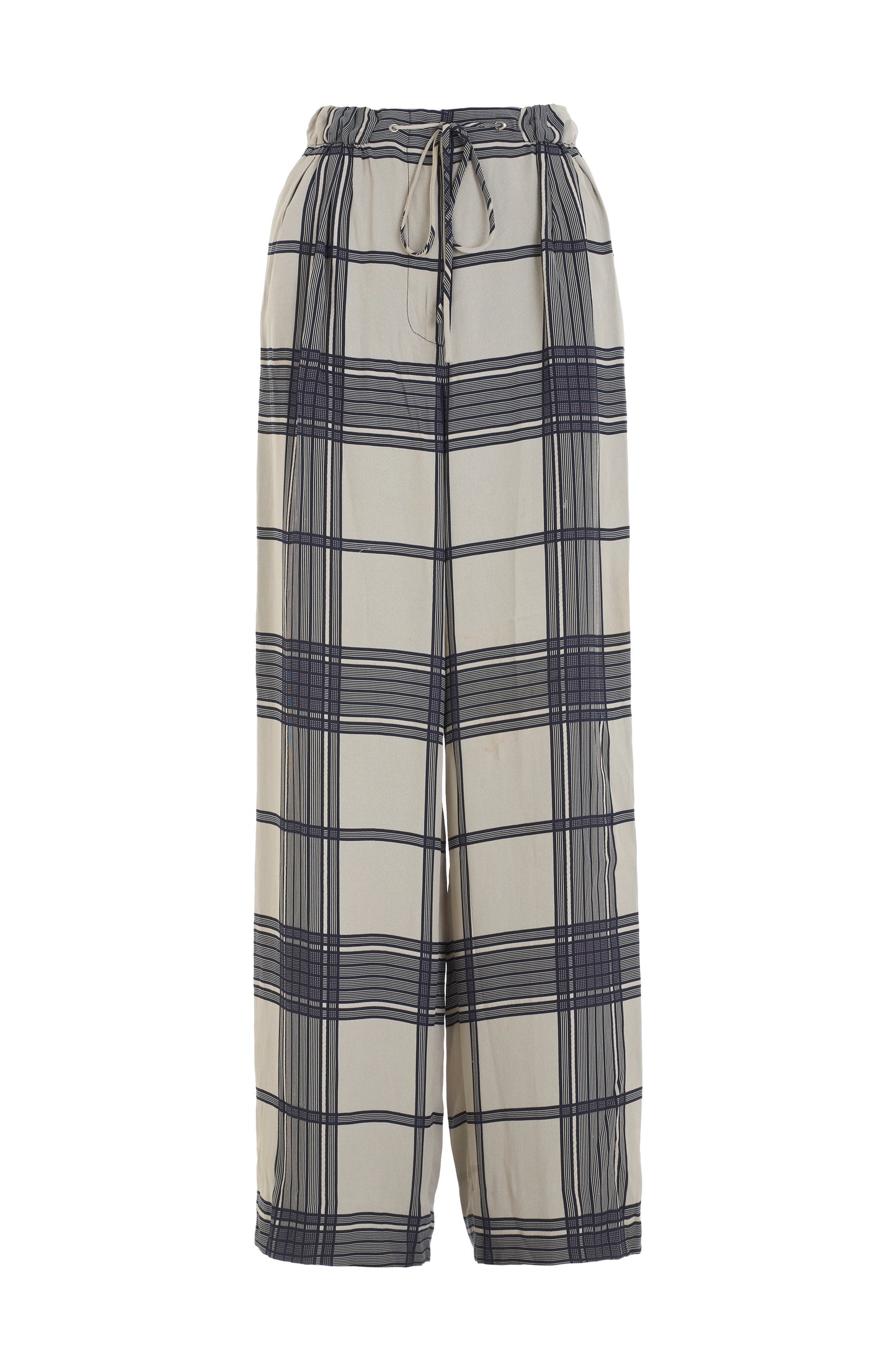 Giorgio Armani Le Collezioni navey and beige plaid trousers