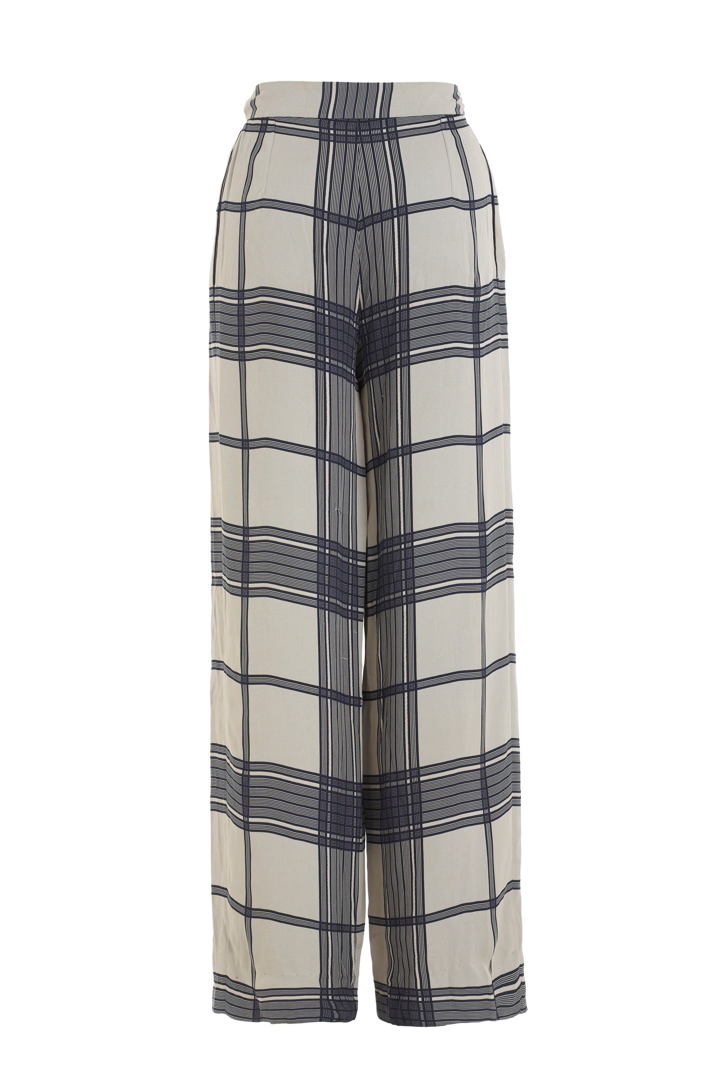 Giorgio Armani Le Collezioni navey and beige plaid trousers