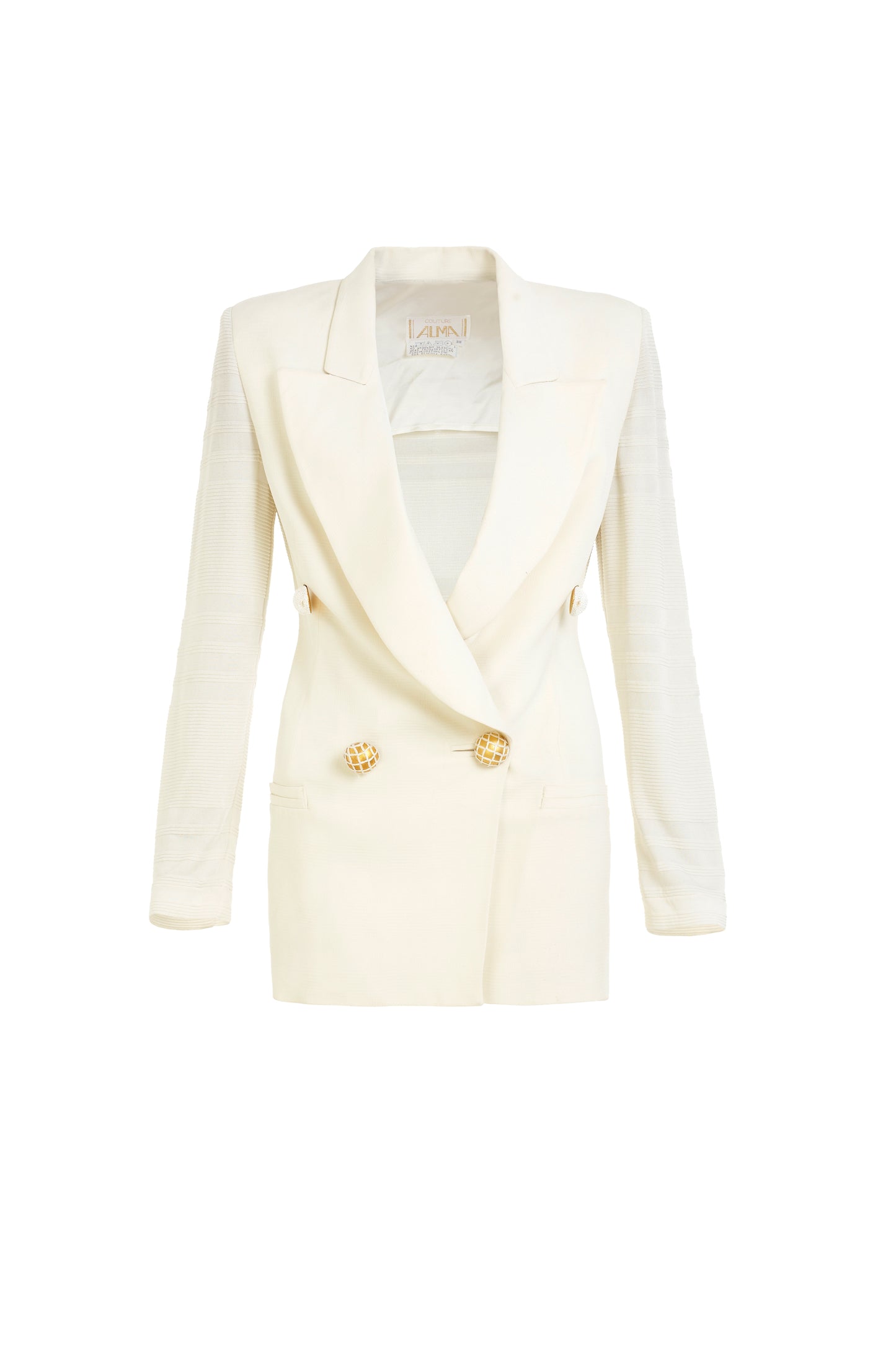 Alma Couture ivory jacket. 1980s vintage