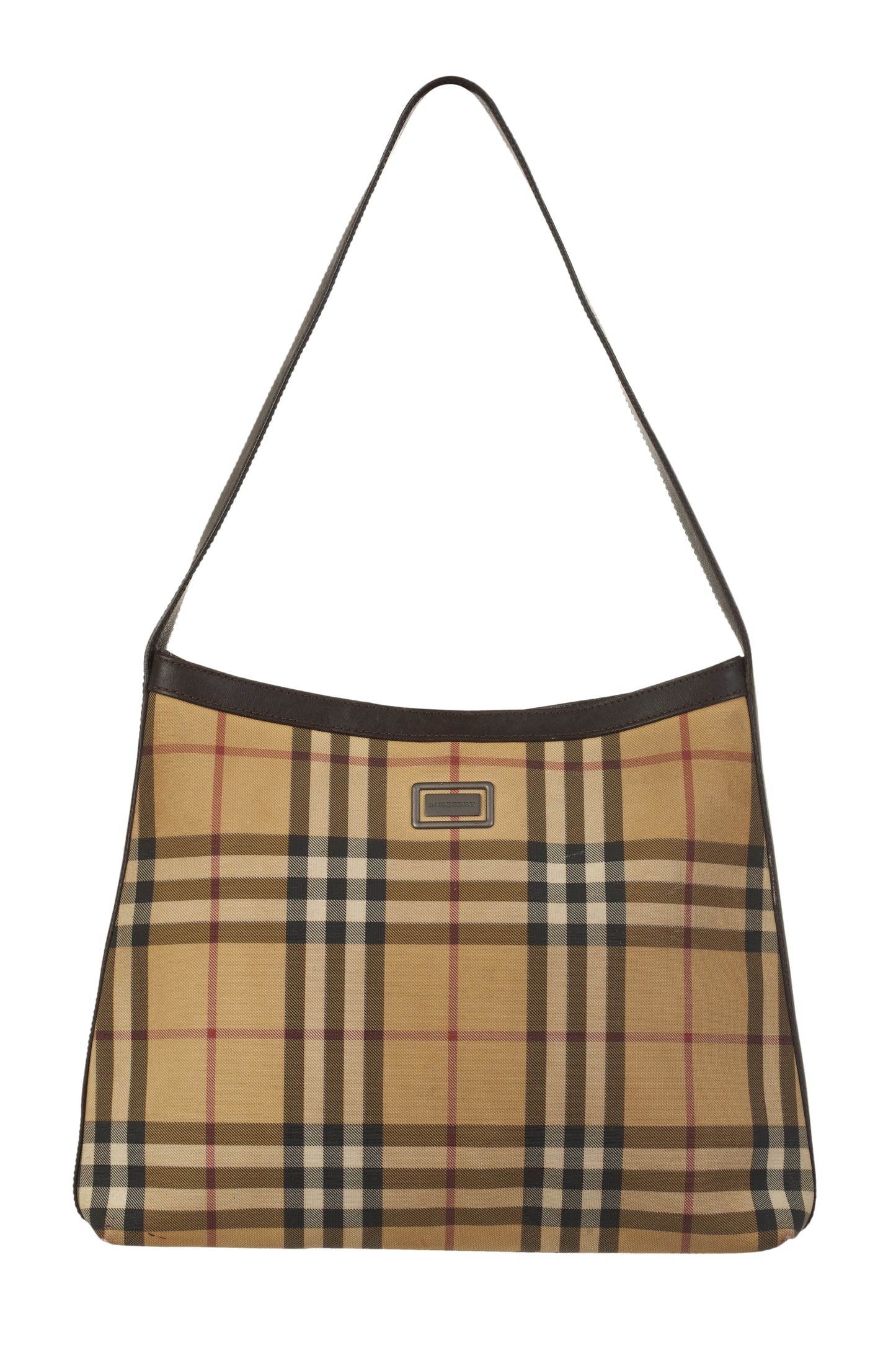 Burberry plaid small tote bag