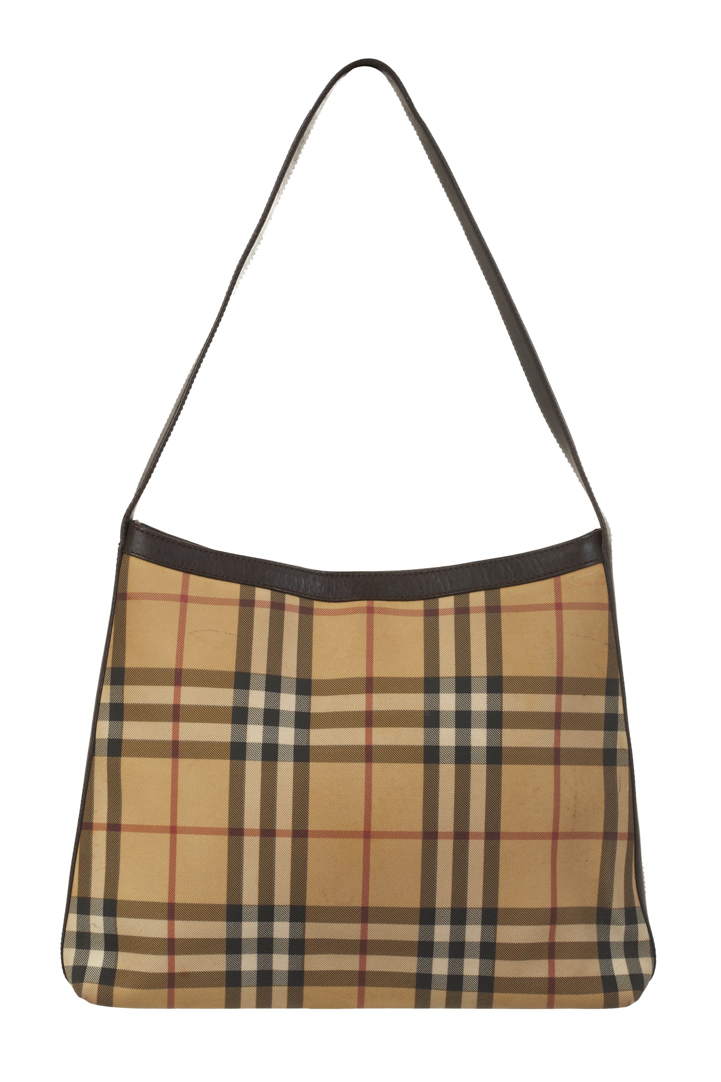 Burberry plaid small tote bag