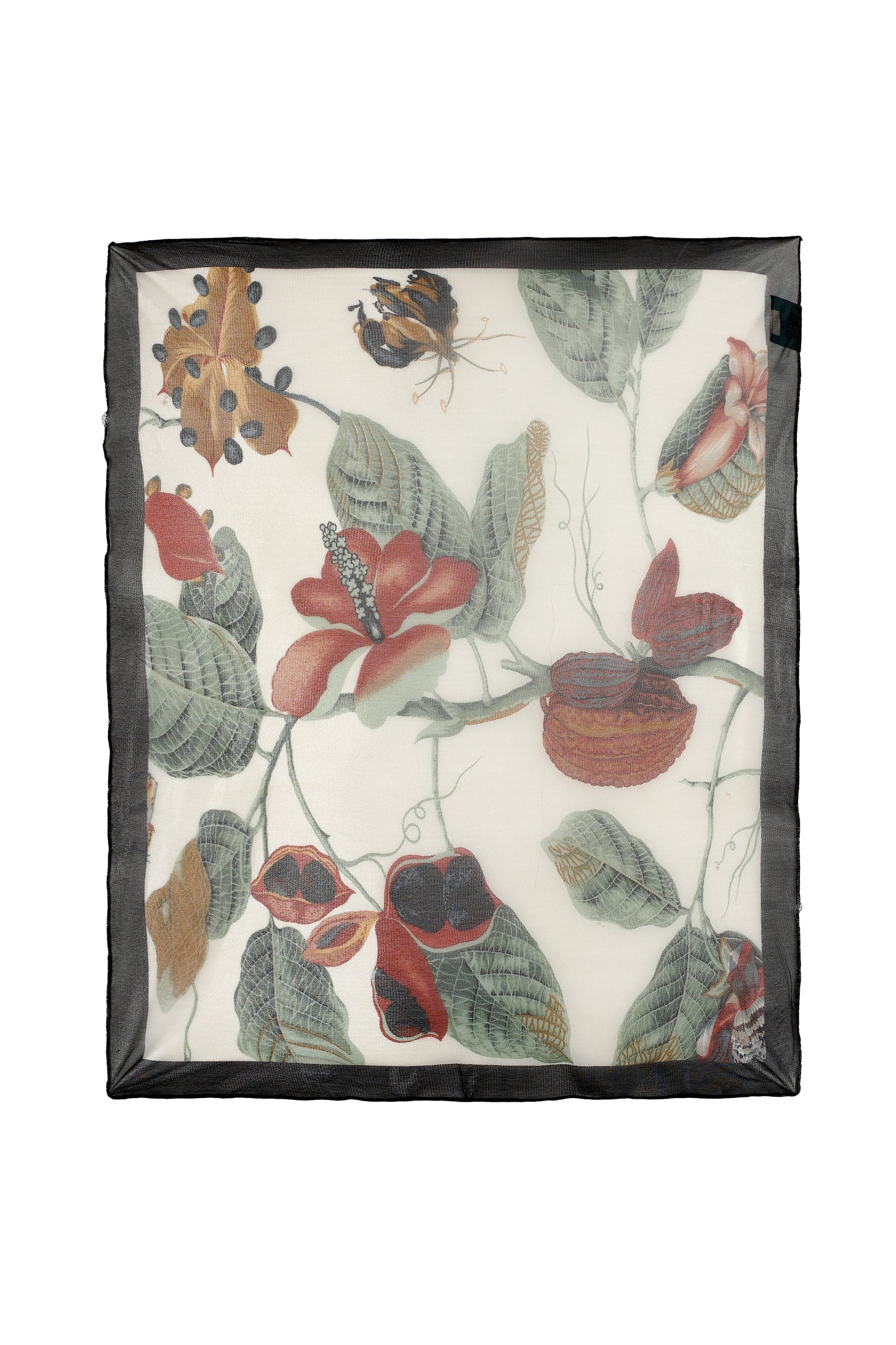JPG Jean Paul Gaultier Maille scarf with leaf print with black trim