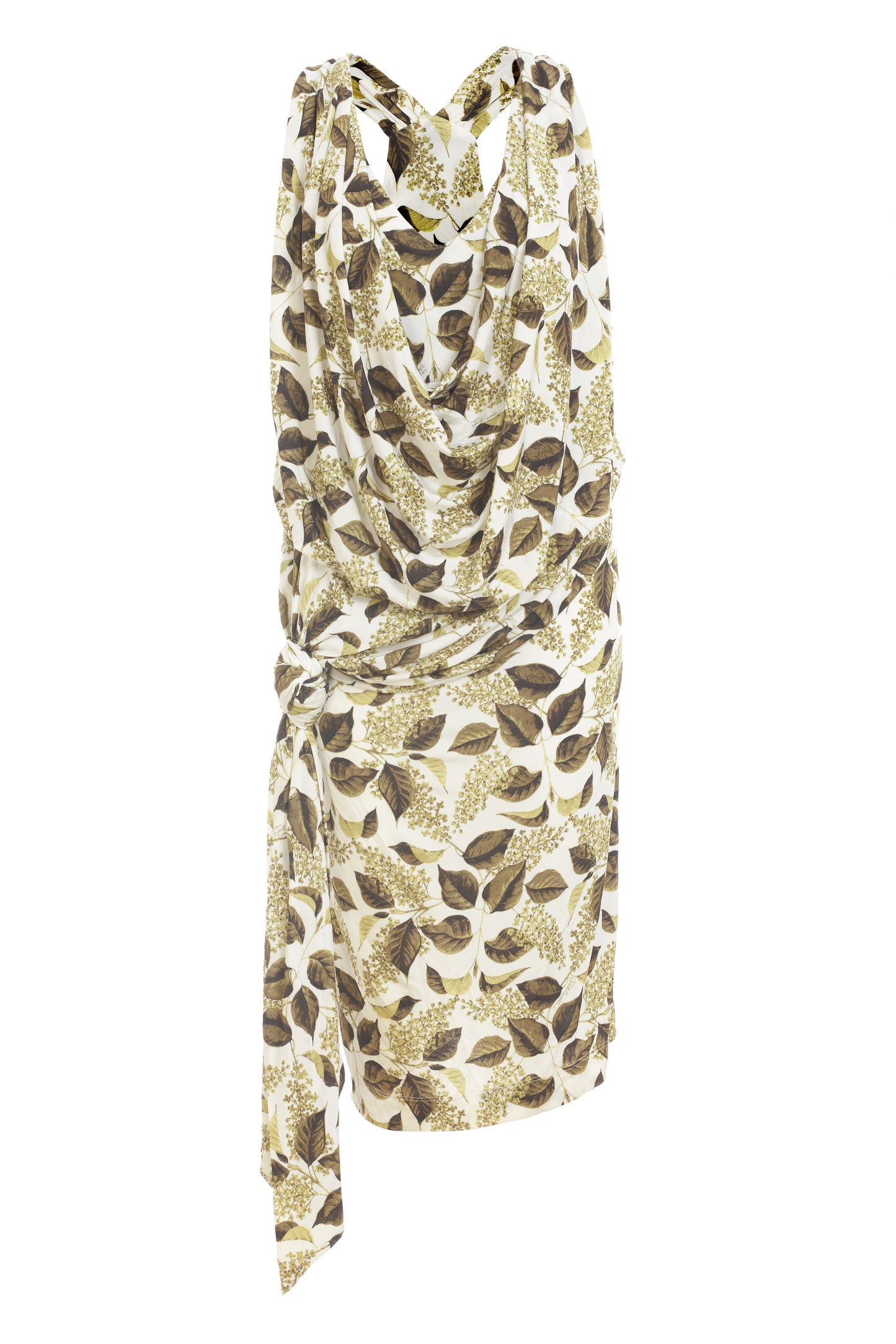 Just Cavalli sleeveless green and white dress