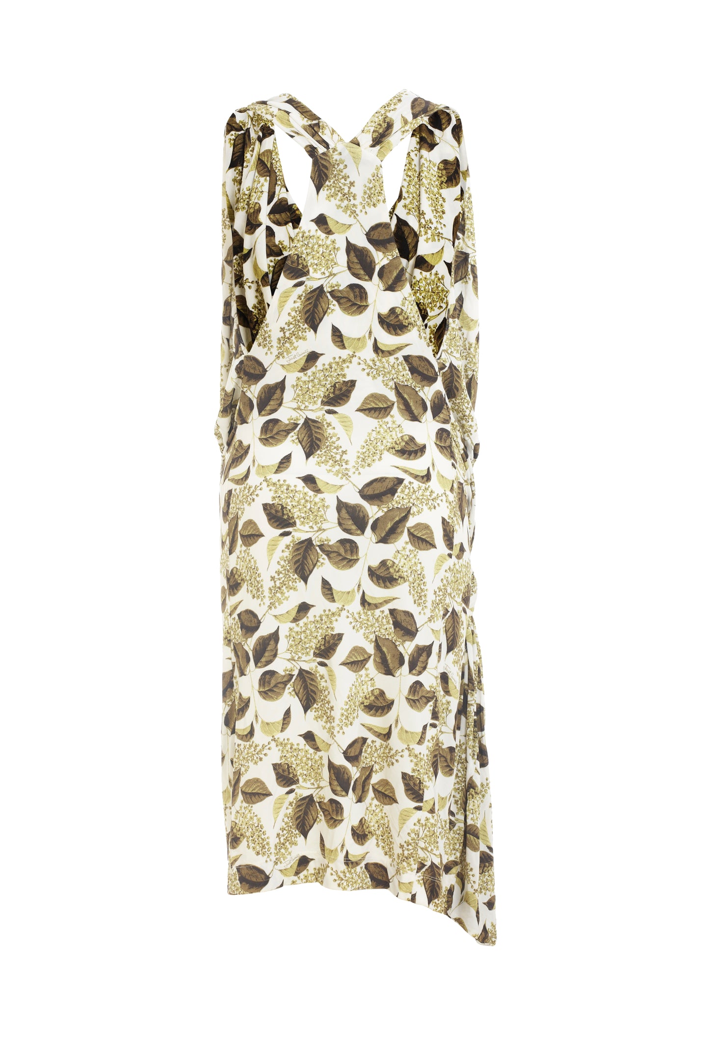 Just Cavalli sleeveless green and white dress
