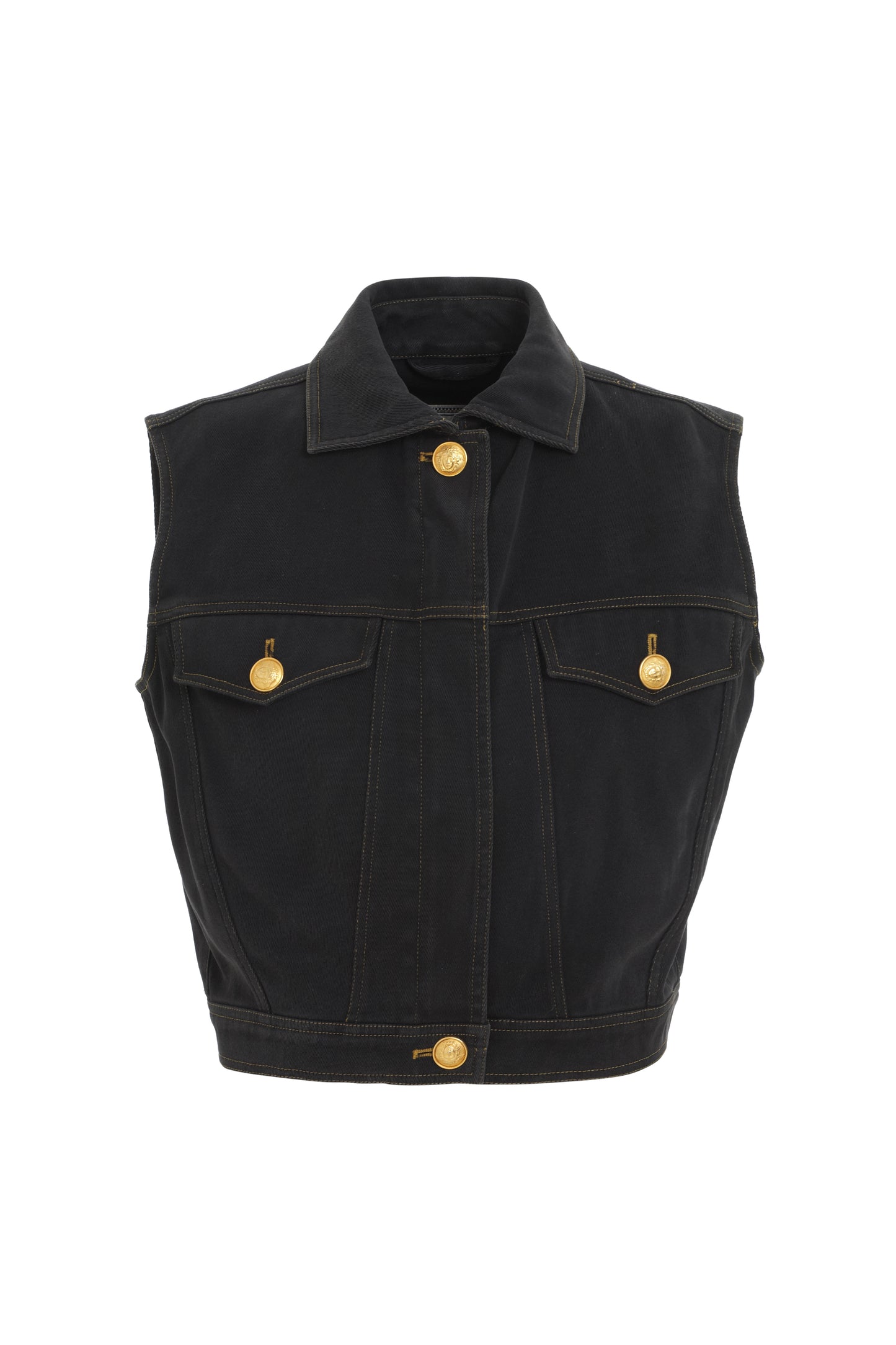 Gianni Versace black denim waistcoat