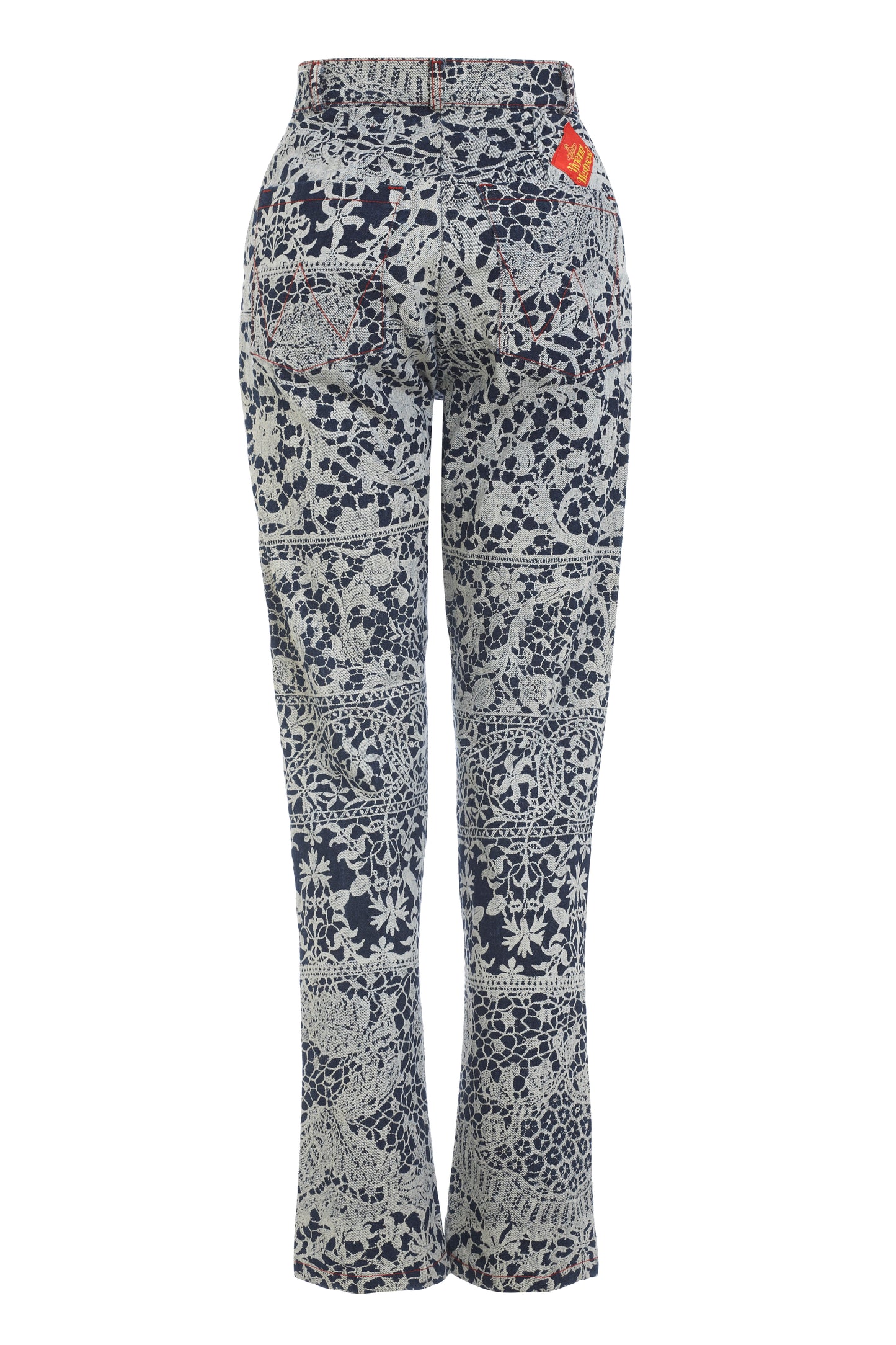 Vivienne Westwood denim jeans with blue and white pattern