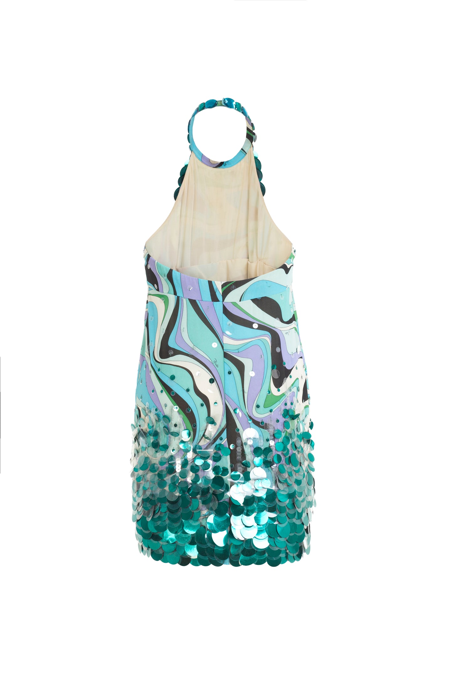 Emilio Pucci sleeveless seascape sequined dress