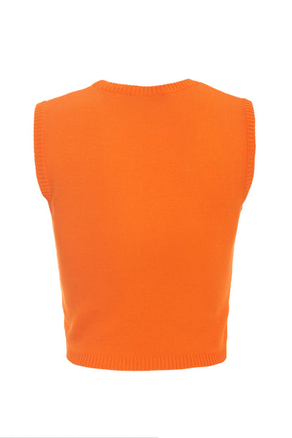 Gianni Versace Couture orange knitted sleeveless top