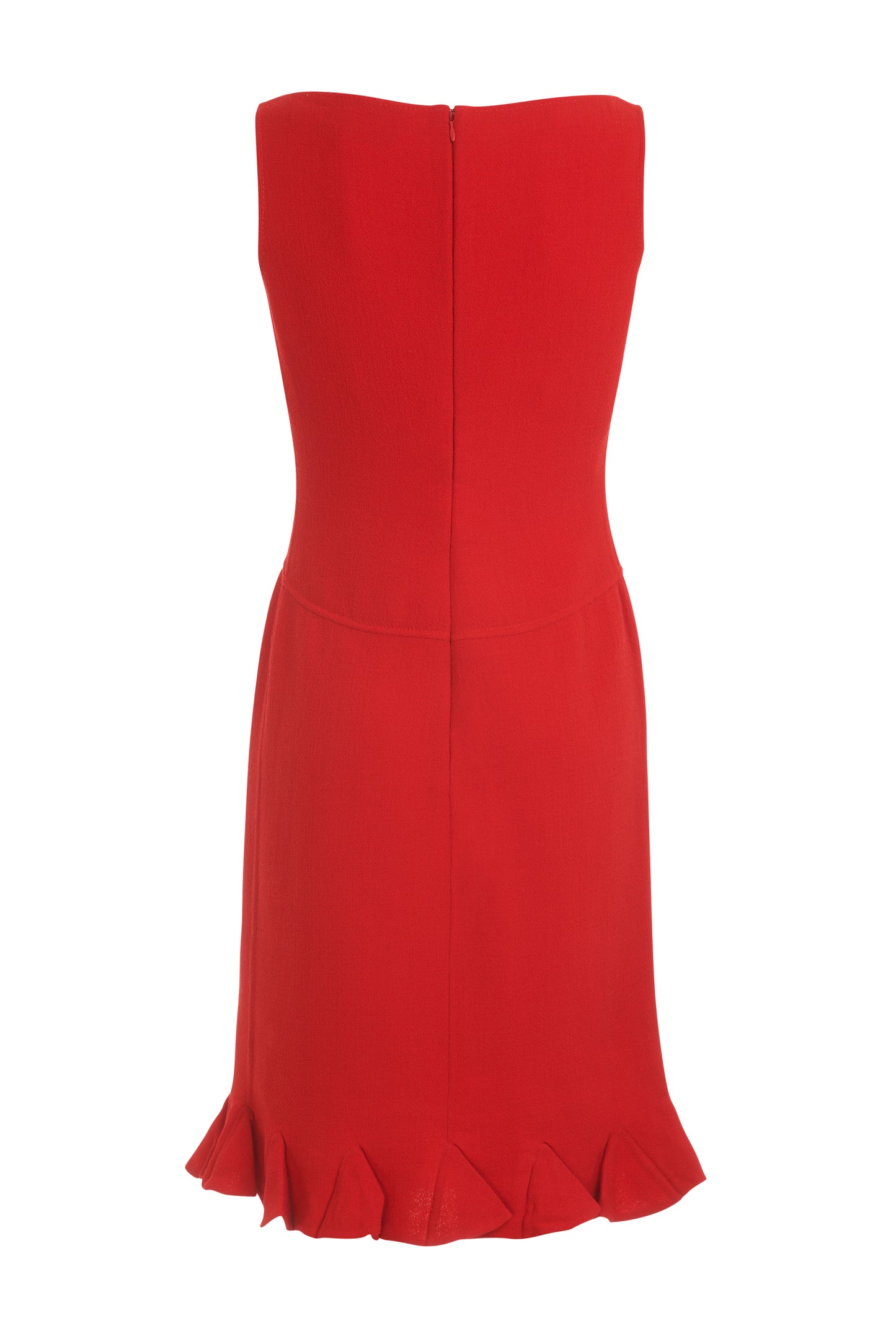 Valentino Boutique red sleeveless wool shift dress