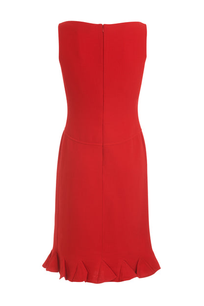 Valentino Boutique red sleeveless wool shift dress