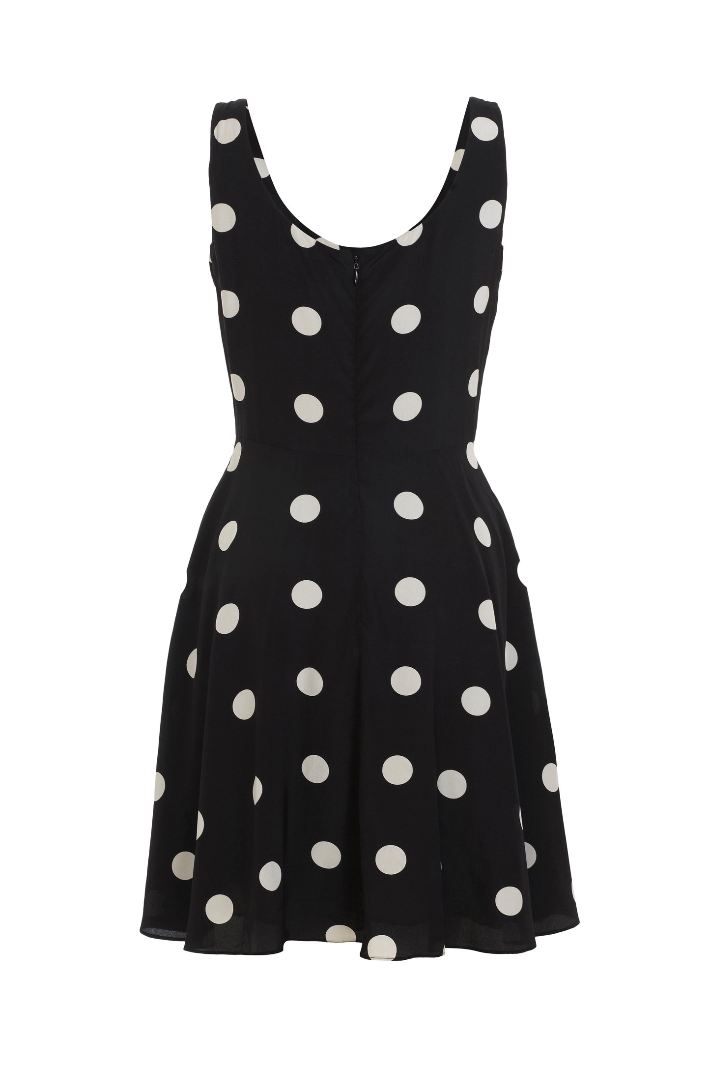 Ralph Lauren Collection black sleeveless silk dress with white polka dots