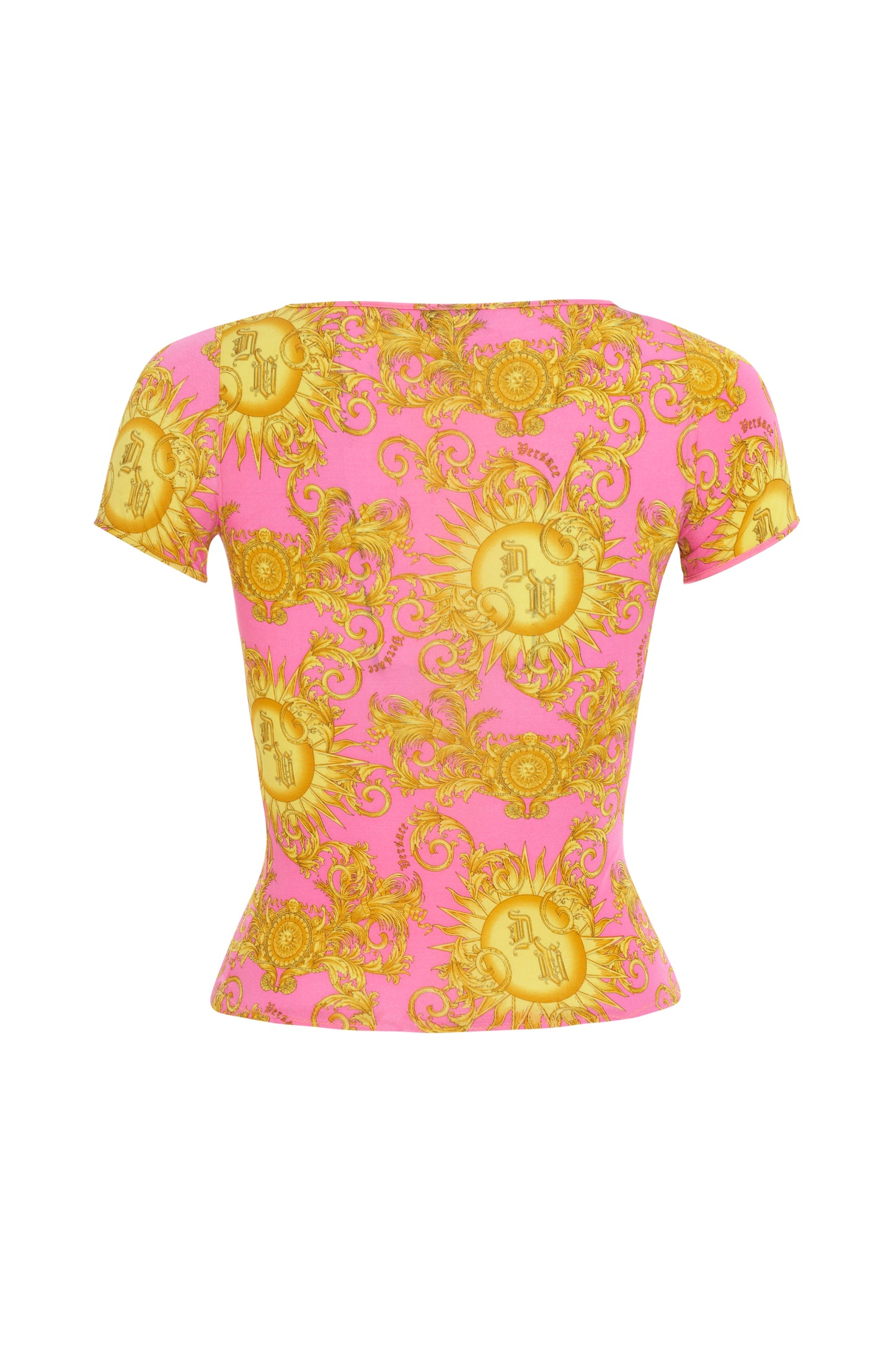 Versace pink and gold baroque print t-shirt