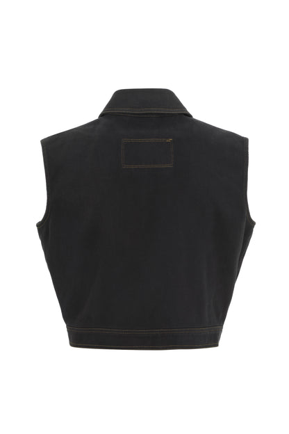 Gianni Versace black denim waistcoat