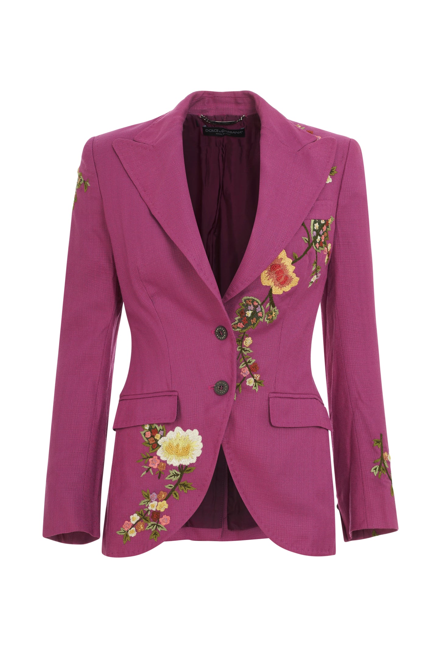 Dolce & Gabbana fucshia jacket with floral applique