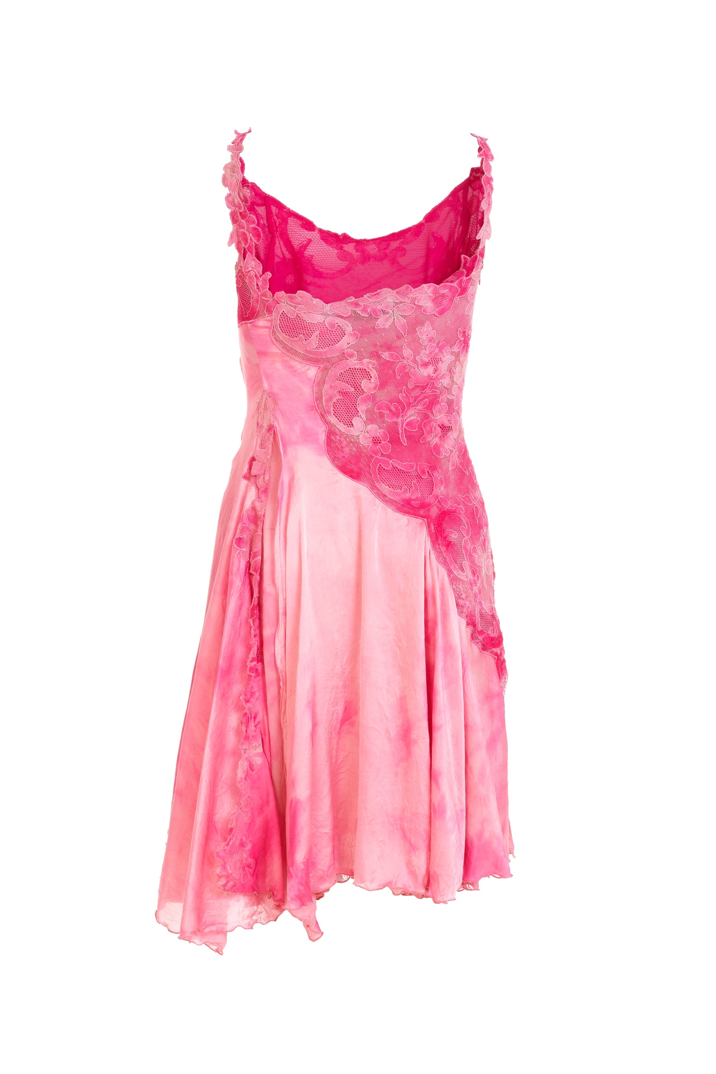 Gianni Versace Couture rose pink floral toile embroidered dress